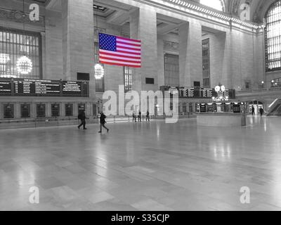 Grand Central terminal is nearly deserted due to sanctions brought on by the coronavirus pandemic, April 2020, NYC, USA Stock Photo
