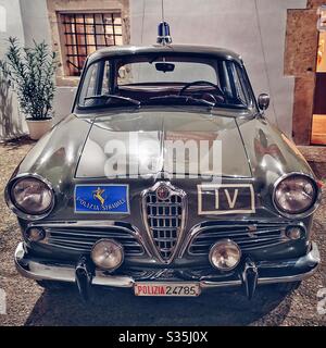 Cool 1950s Alfa Romeo Italian police car Stock Photo