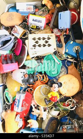 Vintage key-ring collection Stock Photo