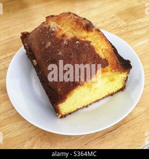 Homemade lemon drizzle cake Stock Photo