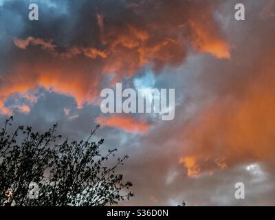 Calgary sunset, May 18, 2020, Calgary, Alberta,  Canada Stock Photo