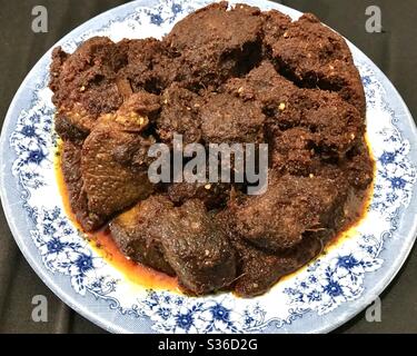 beef rendang traditional cuisine from western Sumatra Indonesia Stock Photo