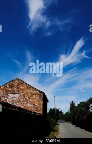 Blue Sky Barn Stock Photo