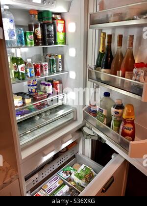 Well-stocked fridge. Stock Photo