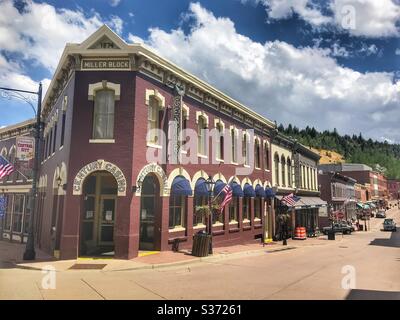 Corner building in the old gold mining ghost town of Central City Colorado Stock Photo