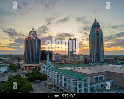 Downtown Mobile, Alabama waterfront Stock Photo