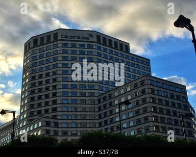 Credit Suisse building in Canary Wharf, London, UK Stock Photo