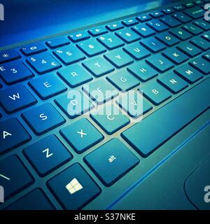 A photograph of a Windows laptop keyboard Stock Photo