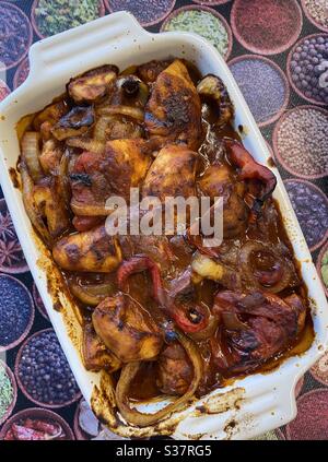 Home Made Chicken & Mushroom Madras Curry Stock Photo
