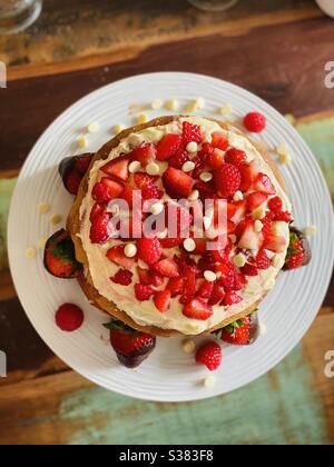 Homemade strawberry sponge cake Stock Photo