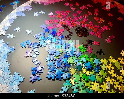 Colorful unfinished puzzle Stock Photo