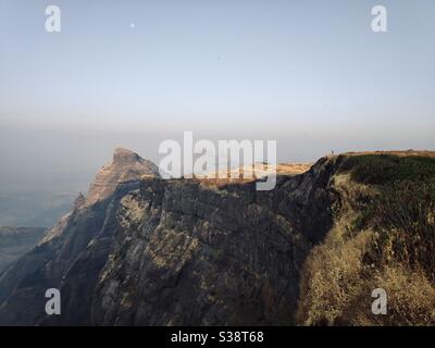 A Sunrise in Sahyadri mountain range in Maharashtra, India Stock Photo