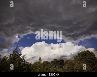 A rather dramatic sky on an August day Stock Photo