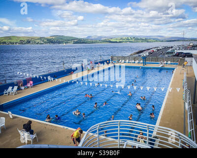 Gourock outdoor pool in Inverclyde, Scotland Stock Photo