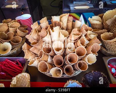 Empty ice cream cones Stock Photo