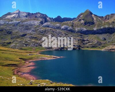 Estaens Lake in the Aspe Valley, Pyrenees Atlantiques, France Stock Photo