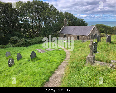 St Beuno’s church, Pistyll, North Wales Stock Photo