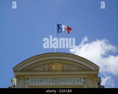 The French flag in Lille, France Stock Photo