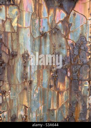 Magnificent coloured rust and peeling paint Stock Photo
