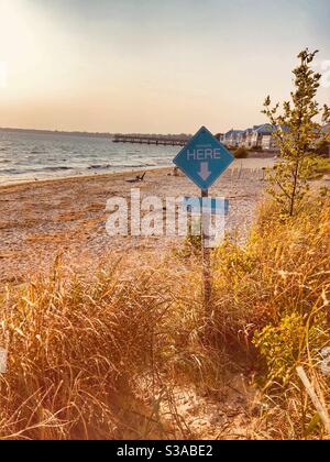 Crystal Beach on the shores of Lake Erie in Ontario. Stock Photo