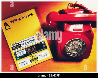 Yellow pages phone directory Stock Photo