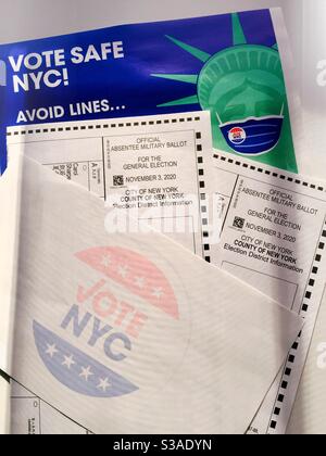 Official military absentee ballots to vote by mail for the general election for the president of United States, 2020, United States Stock Photo