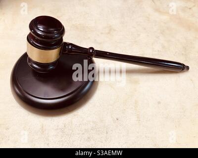 Judge’s Gavel on a light background Stock Photo