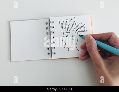 Person illustrating mental health issues Stock Photo