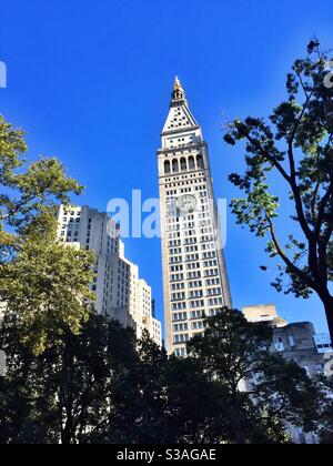 MetLife tower is located at One Madison Avenue on Madison Square, Park,, NYC, USA Stock Photo