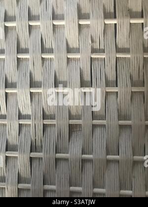 Close up image of a white wicker basket Stock Photo