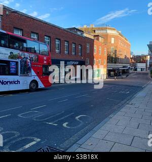 Norwich city centre, a ghost town following a national second lockdown due to the Coronavirus pandemic. 5th November 2020, Norwich, UK. Stock Photo