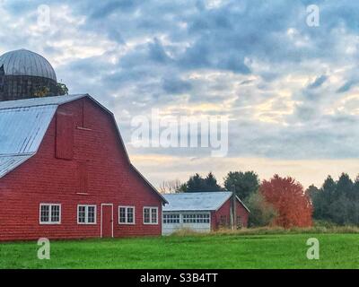 Red Barn in New York Stock Photo