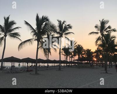 Sunset on the beach in Salalah, Oman Stock Photo