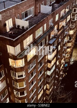 Looking down from on high at New York apartment life. Stock Photo