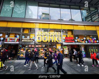 Don Don Donki Japanese supermarket and food store on Queens road central in Hong Kong. Stock Photo