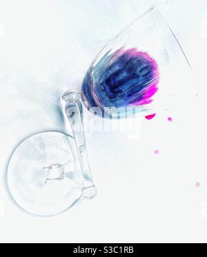 Broken wine glass. Stock Photo