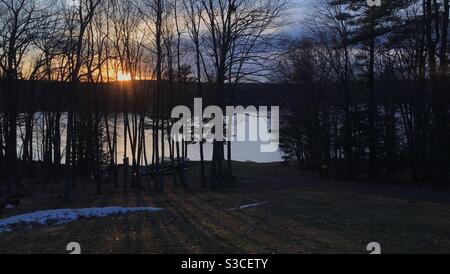 Hawley, Pennsylvania in the Pocono mountains Stock Photo