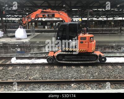 Track works and platform works at Central Station in Sydney, Australia Stock Photo