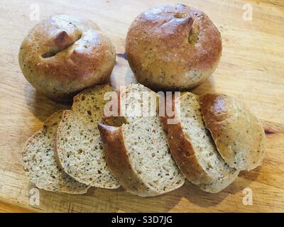 Home made bread rolls Stock Photo