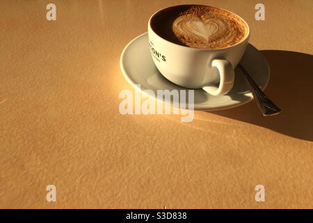 Heart in coffee Stock Photo