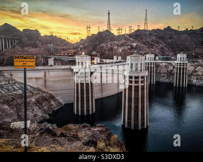 A view of the Hoover Dam Stock Photo