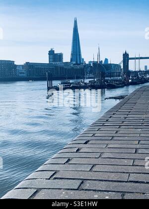 Shard from shadwell limehouse north bank of the Thames Stock Photo