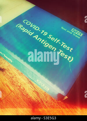 A COVID-19 Self Test (Rapid Antigen Test) as issued by the NHS Stock Photo