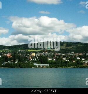 A view on Lillehammer. Olympic  ski ramps Stock Photo