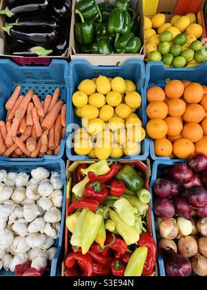 Fruit and Veg stall Stock Photo