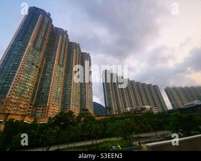 The Caribbean Coast residential complex in Tung Chung, Hong Kong. Stock Photo