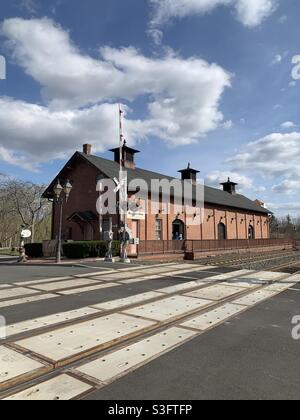 Train station, Windsor, Connecticut, United States. The structure was built in 1870. Stock Photo