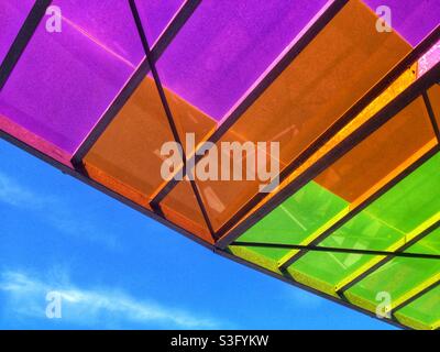 Colored awning Stock Photo