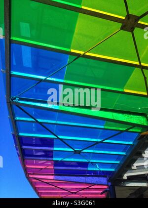 Colored awning Stock Photo