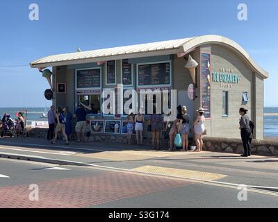 People queuing for ice cream Stock Photo